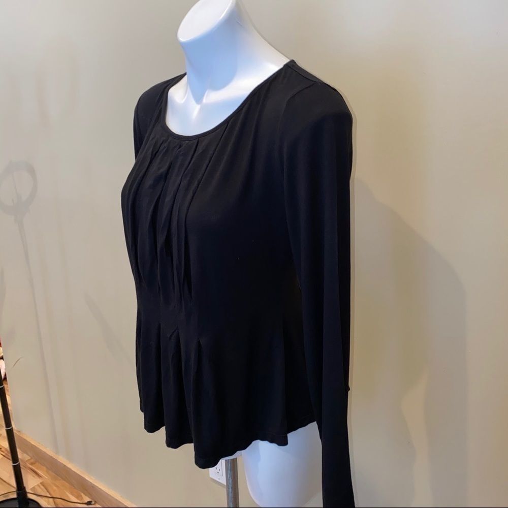 Max Studio black pleated peplum front an… - Picture 2 of 6
